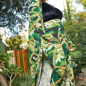 Asoph Camoud Out Longline Cardigan & Leggings Set